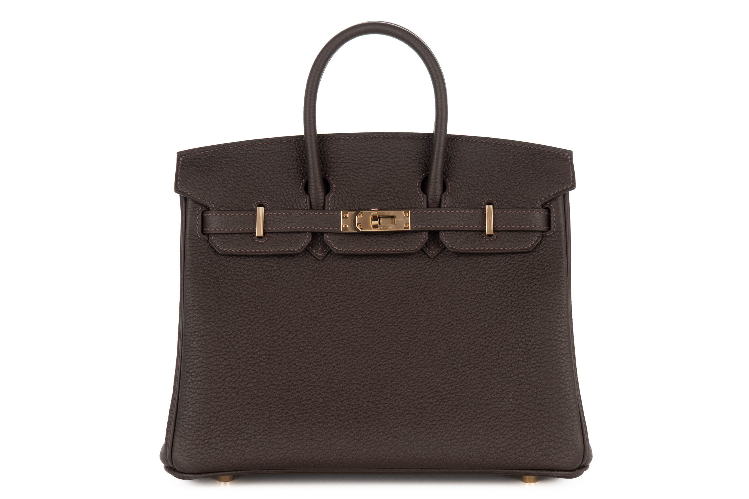 Hermès Birkin 25 Bai Brun Togo Permabrass Hardware