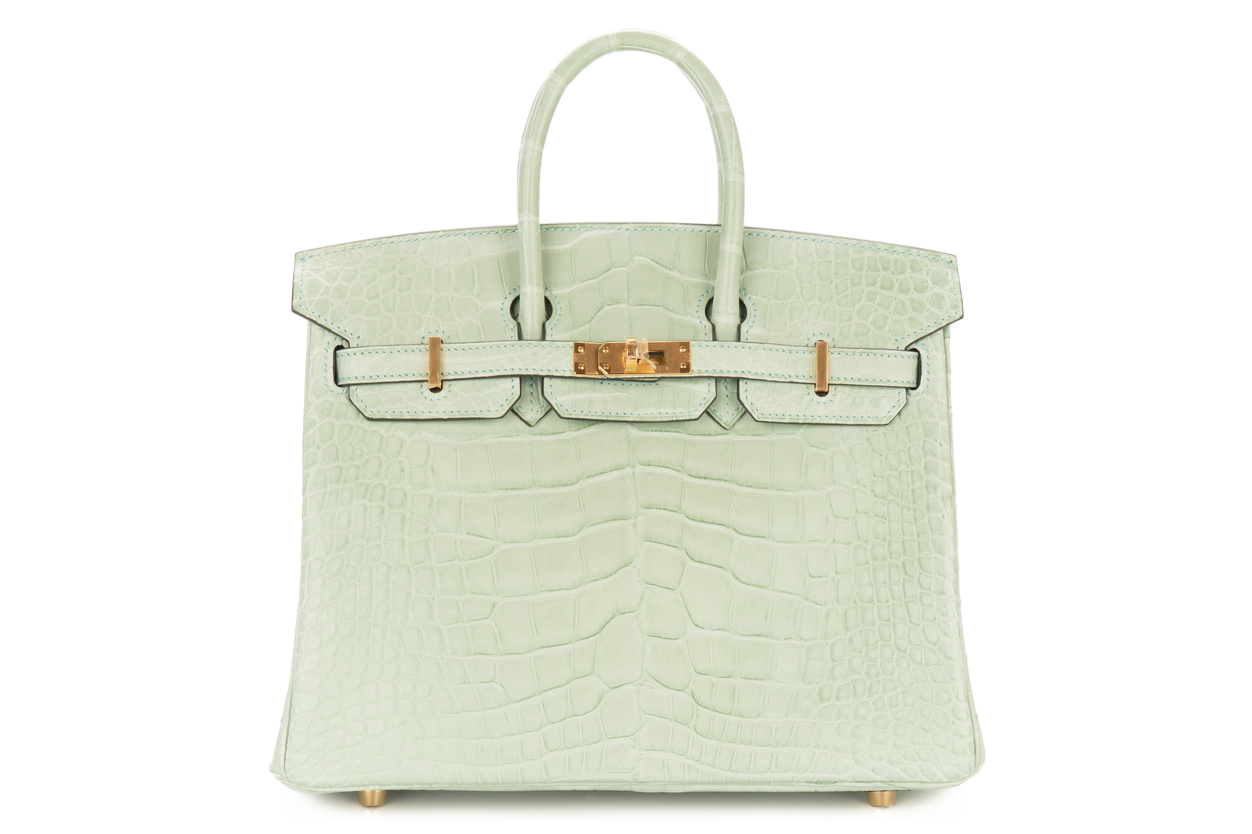 Hermès Birkin 25 Vert D’eau Matte Alligator Gold Hardware