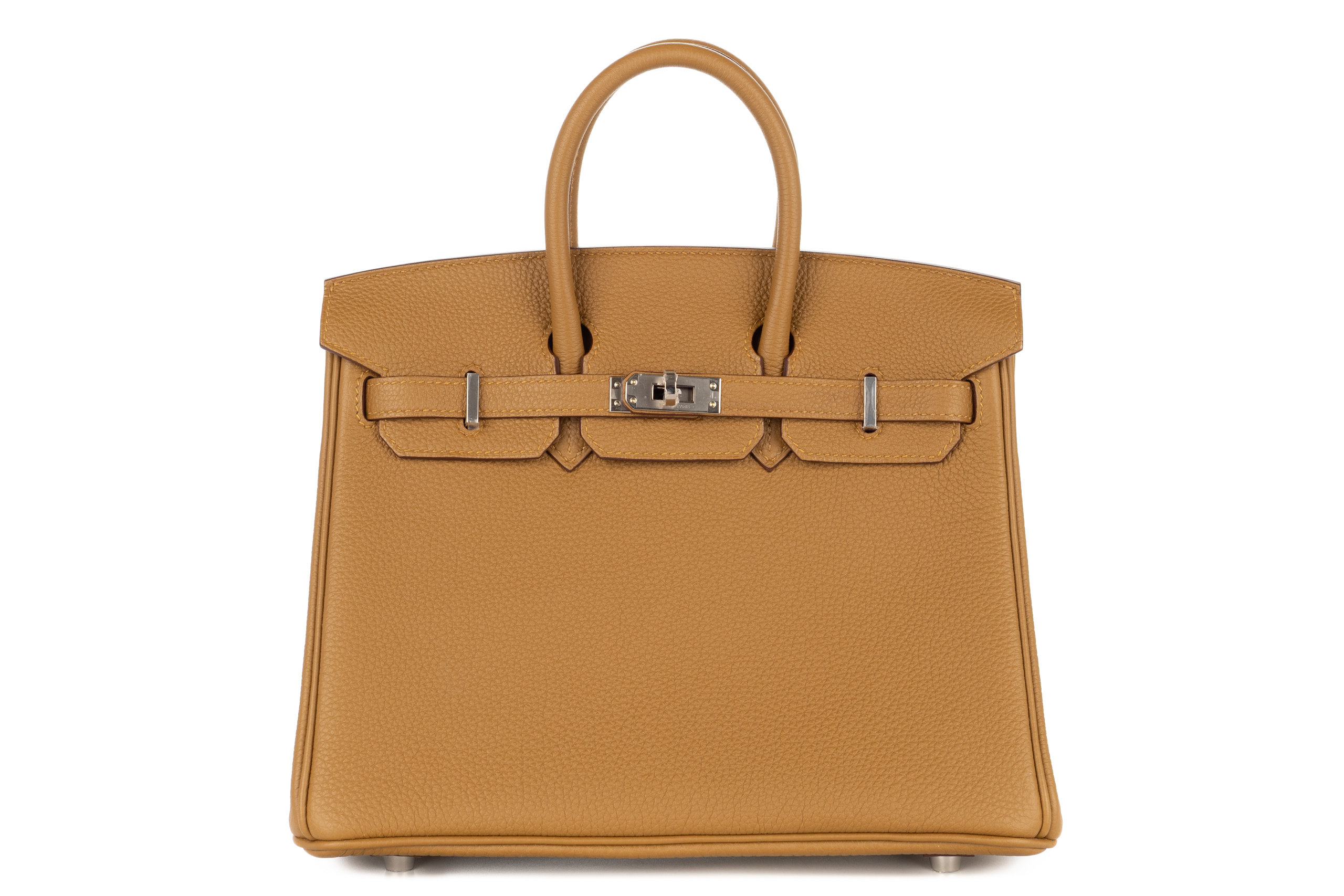 Hermès Birkin 25 Bronze D’or Verso Bleu Brume Togo Palladium Hardware