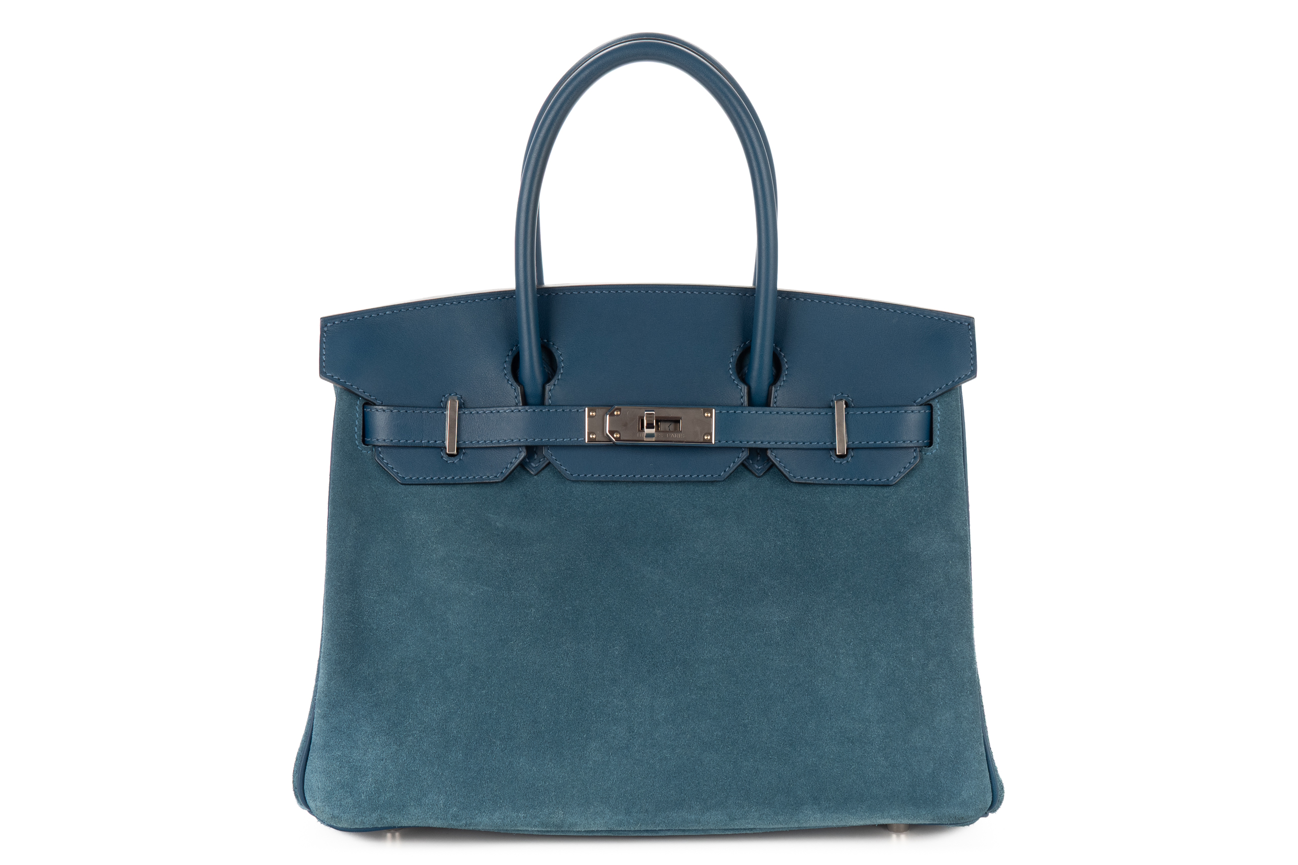 Hermès Birkin 30 Limited Edition Bleu Thalassa Grizzly / Swift Palladium Hardware