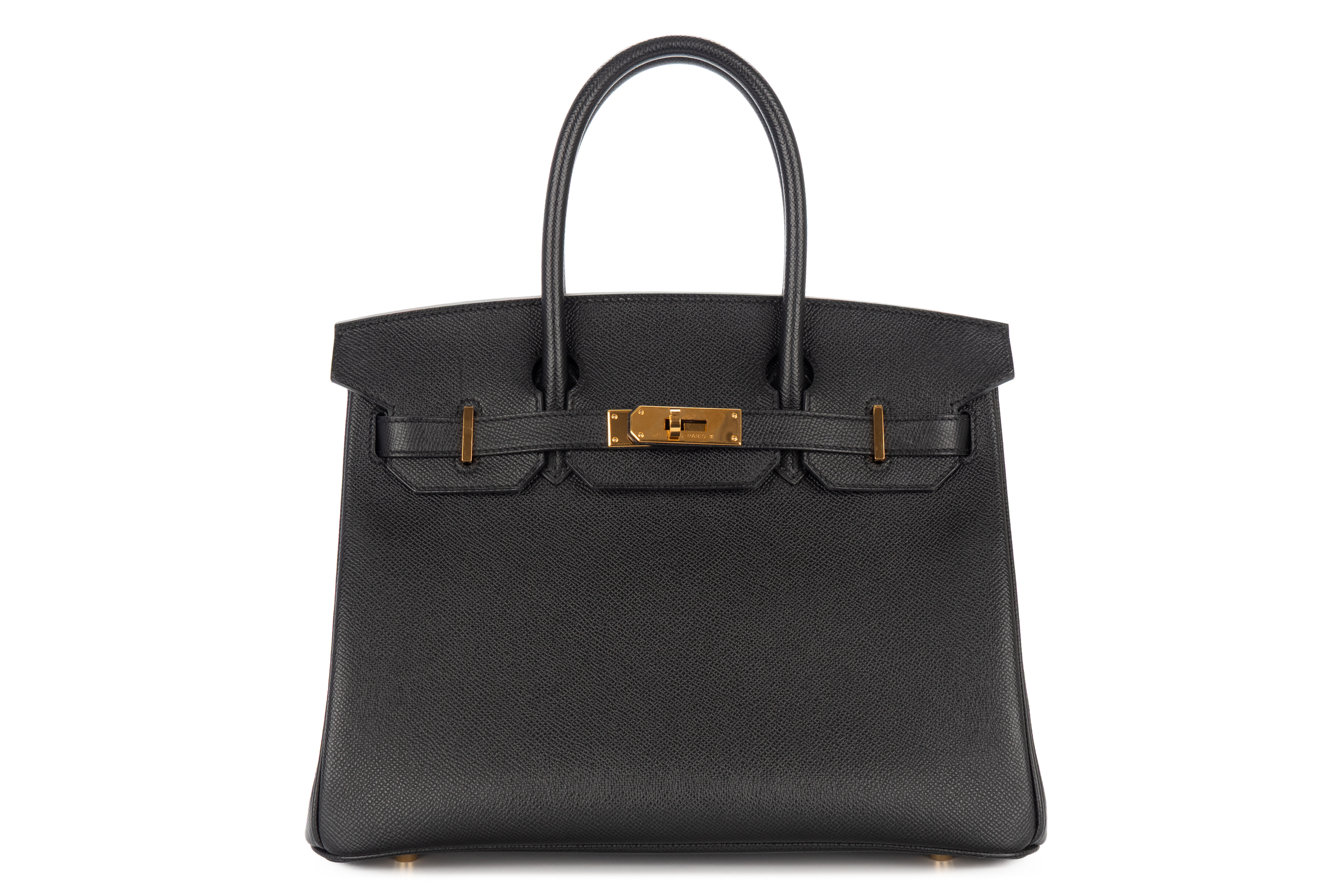 Hermès Birkin 30 Noir – Black Epsom Retourne Gold Hardware
