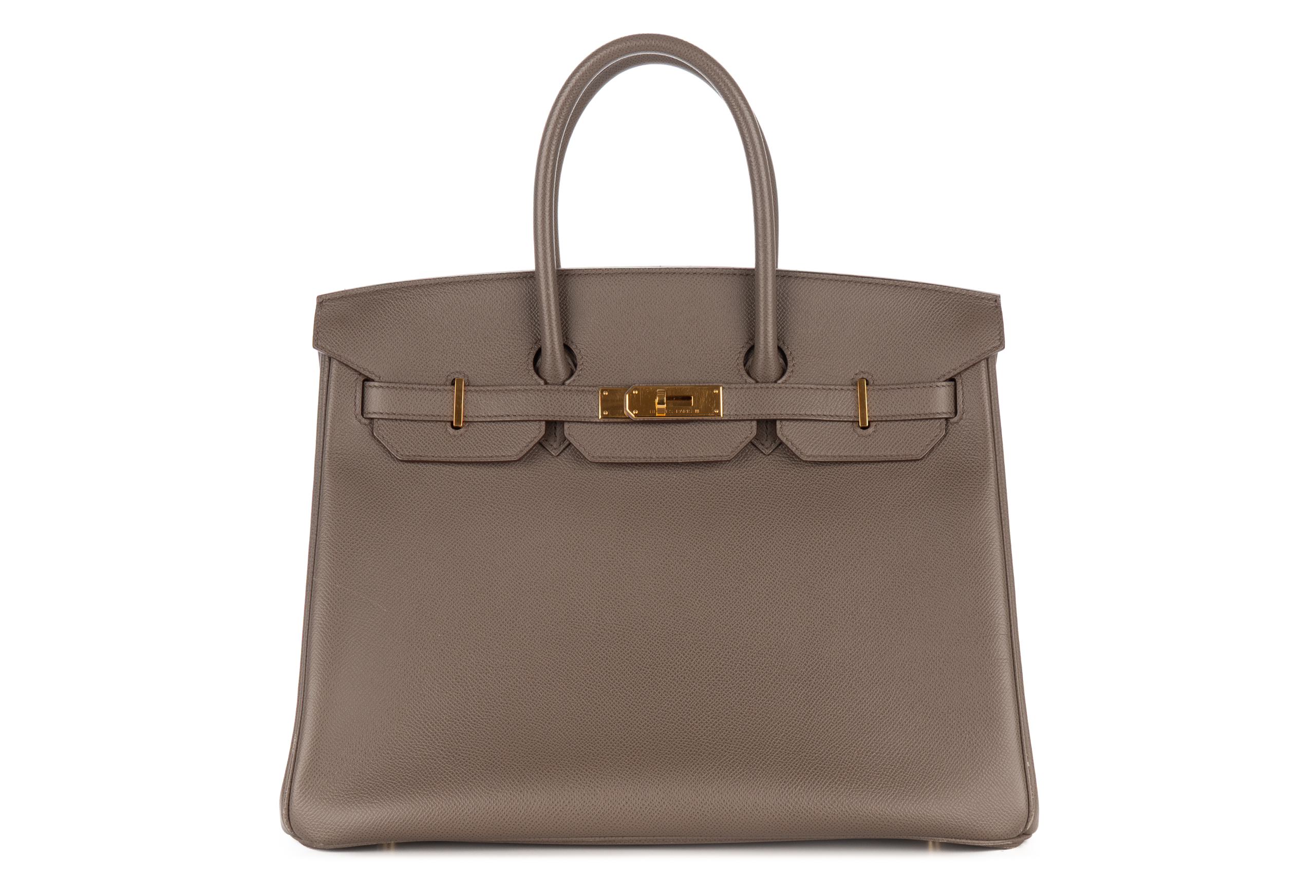 Hermès Birkin 35 Gris Etain Epsom Retourne Gold Hardware