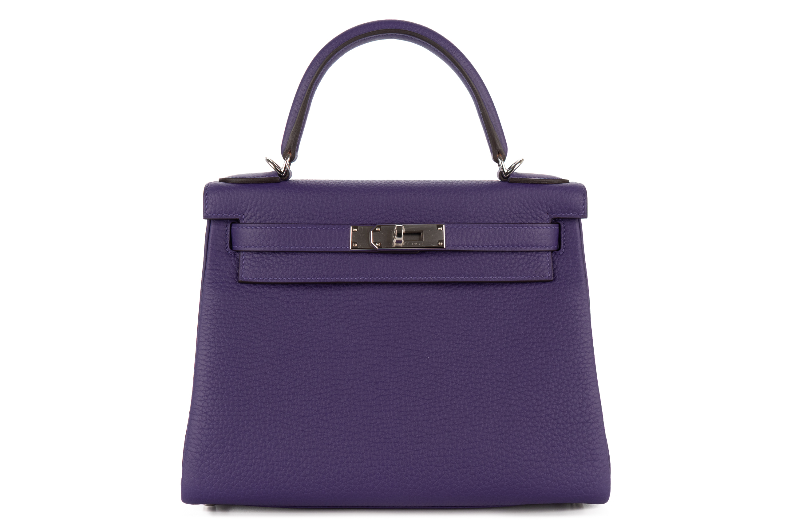 Hermès Kelly 28 Purple Togo Retourne Palladium Hardware