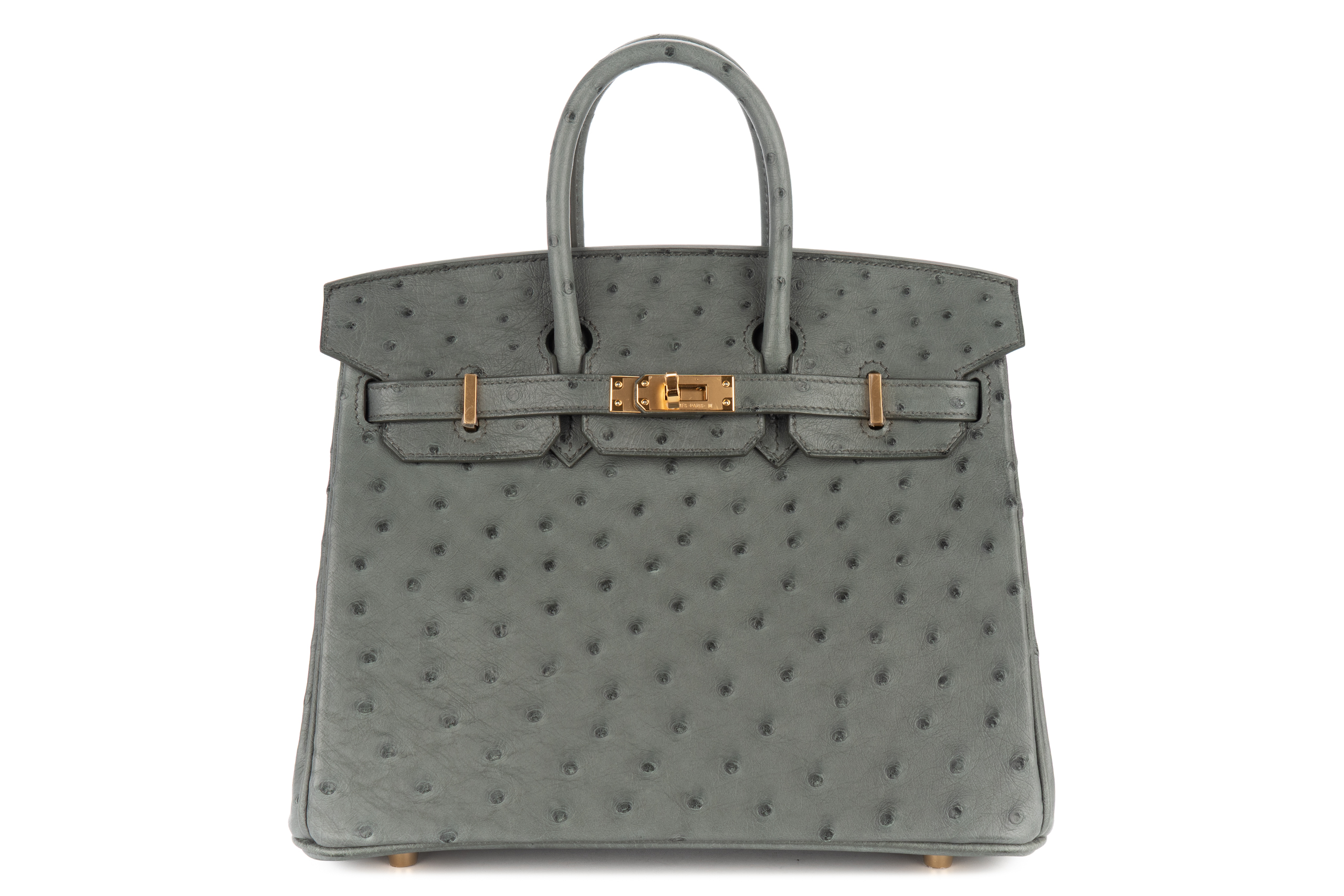Hermès Birkin 25 Vert Amande Ostrich Retourne Gold Hardware