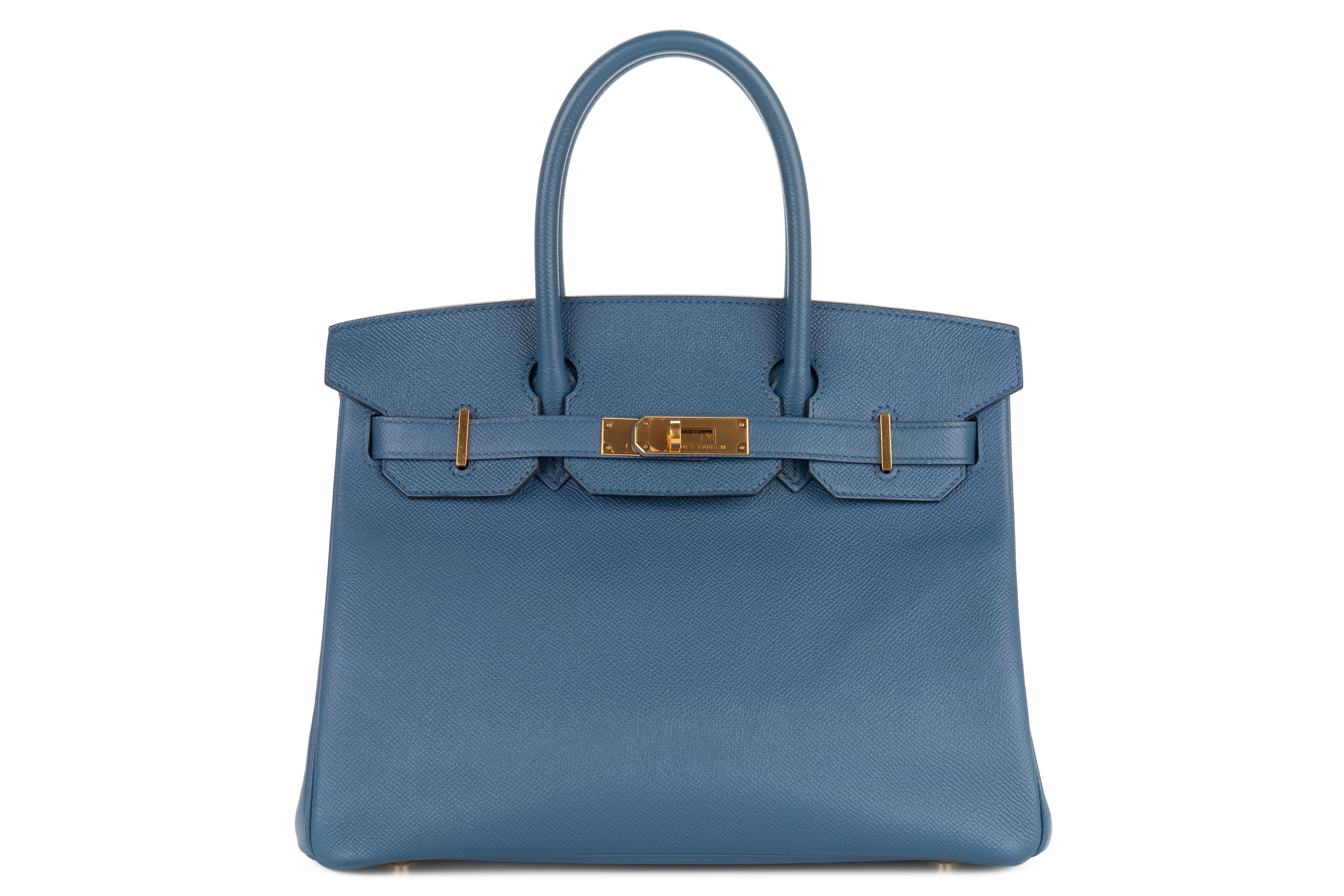 Hermès Birkin 30 Bleu Agate Epsom Retourne Gold Hardware