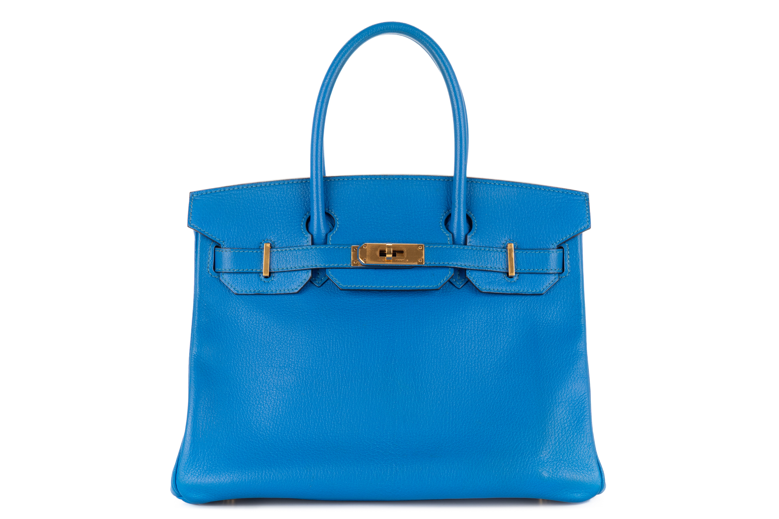 Hermès Birkin 30 HSS Bleu Hydra / Gris Pale Chèvre Gold Hardware