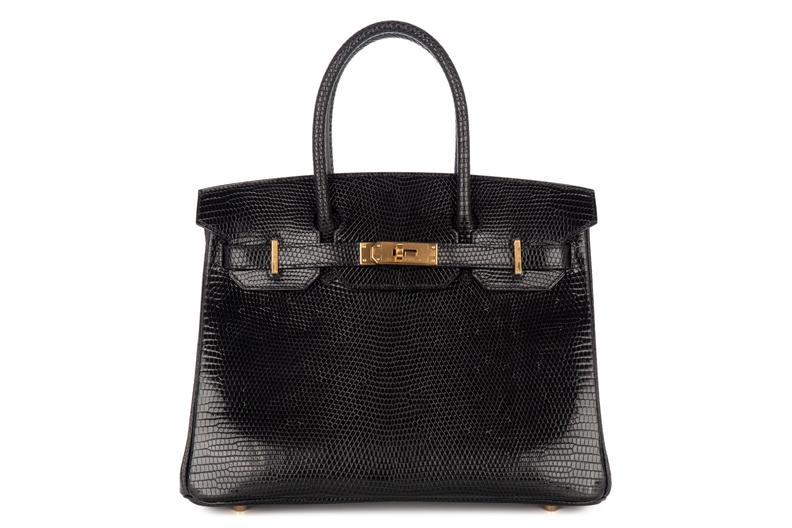 Hermès Birkin 30 Noir – Black Various Niloticus Lizard Gold Hardware