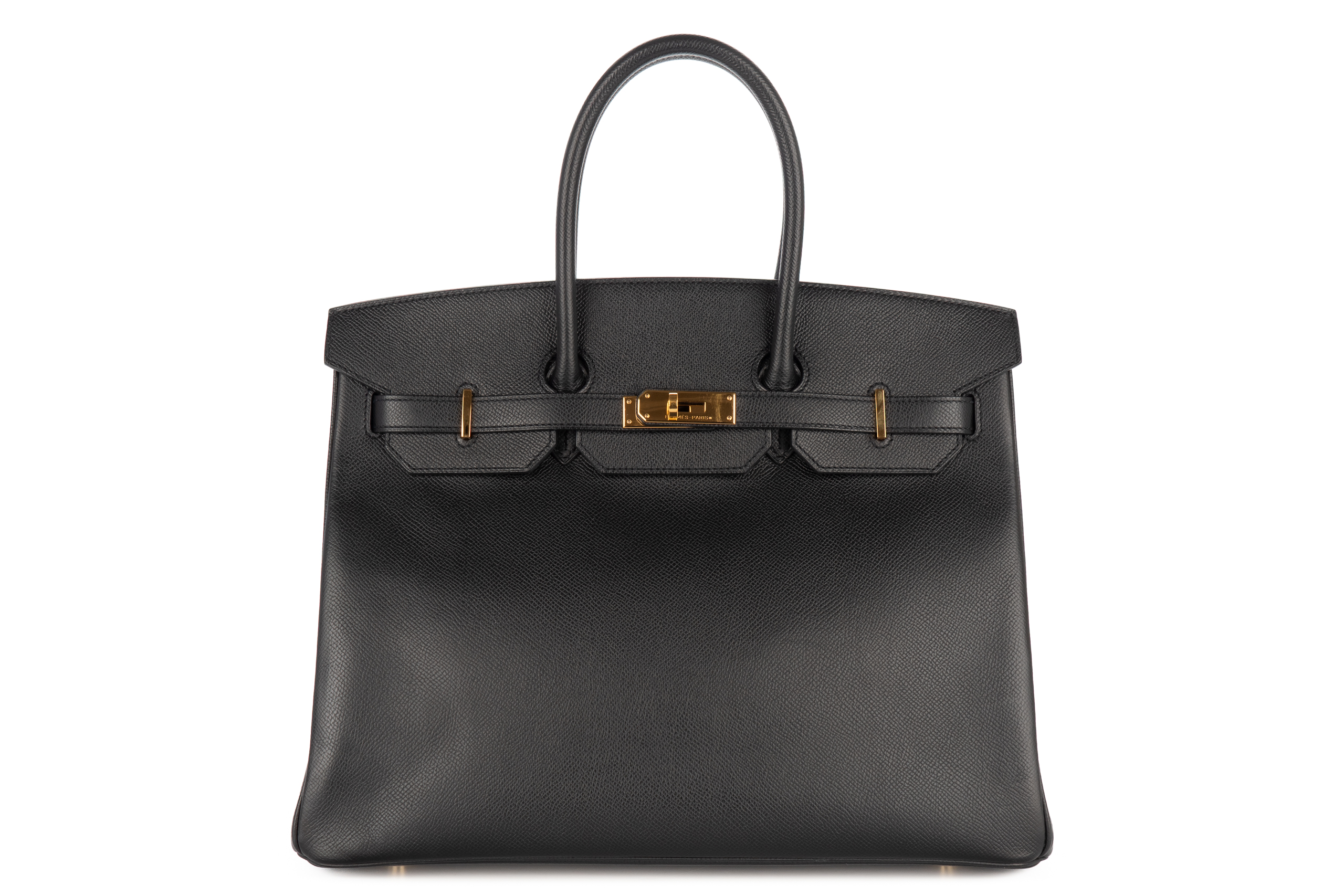 Hermès Birkin 35 Noir – Black Epsom Retourne Gold Hardware