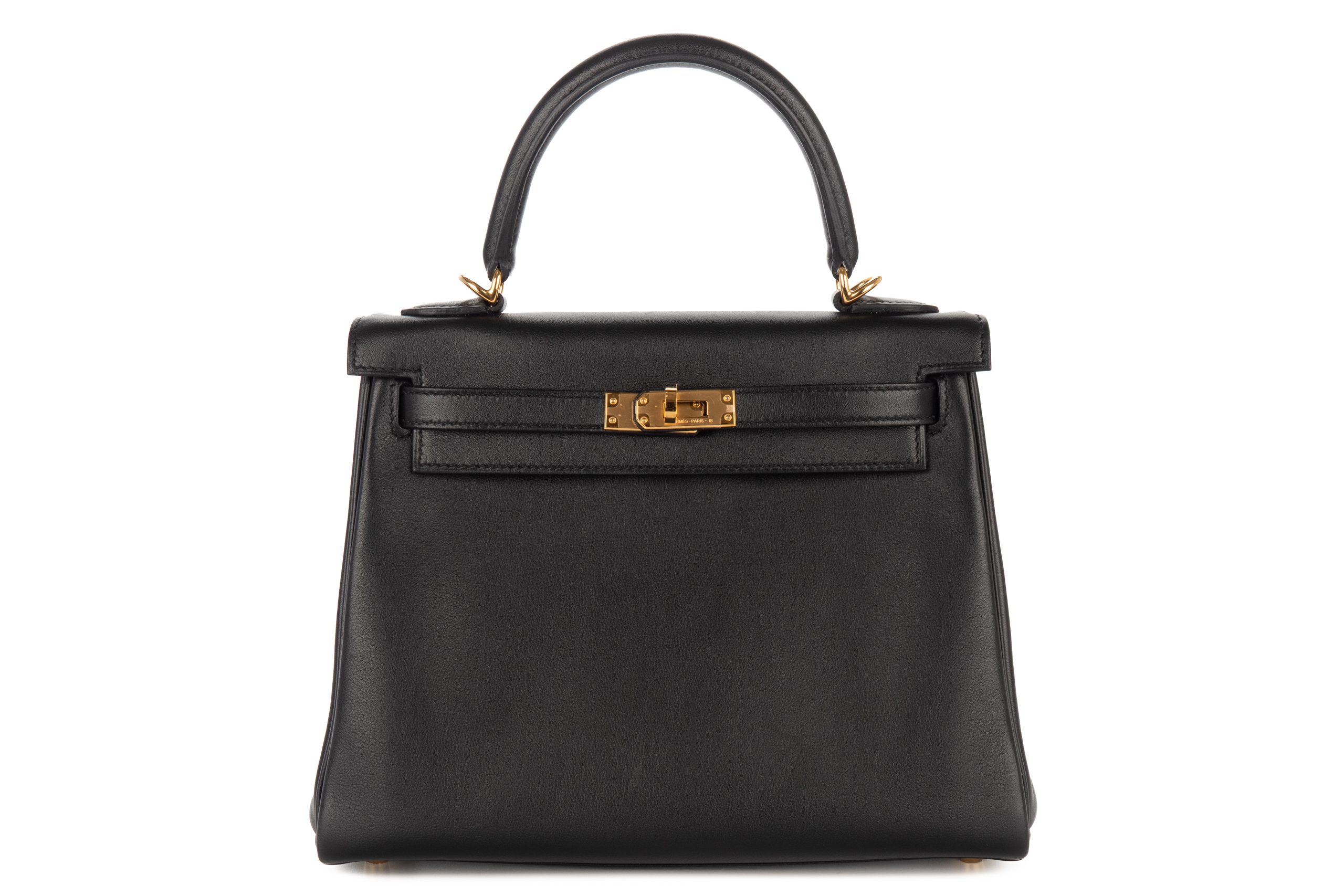 Hermès Kelly 25 Noir – Black Swift Gold Hardware