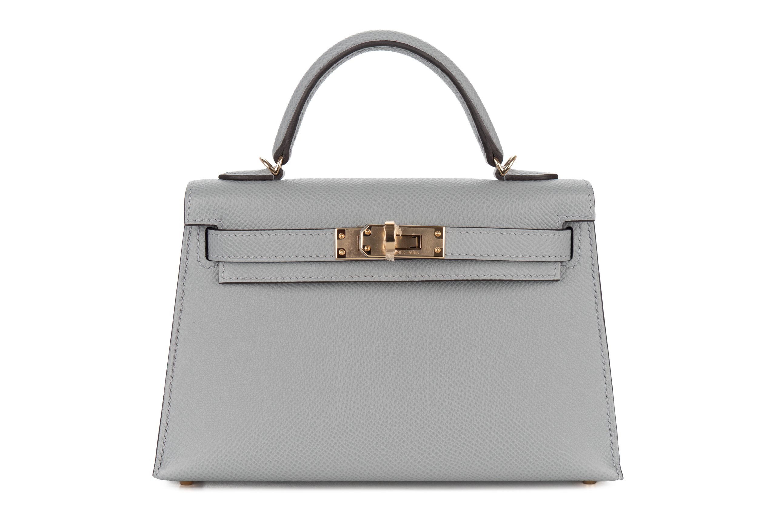 Hermès Mini Kelly Gris Pantin Epsom Permbrass Hardware